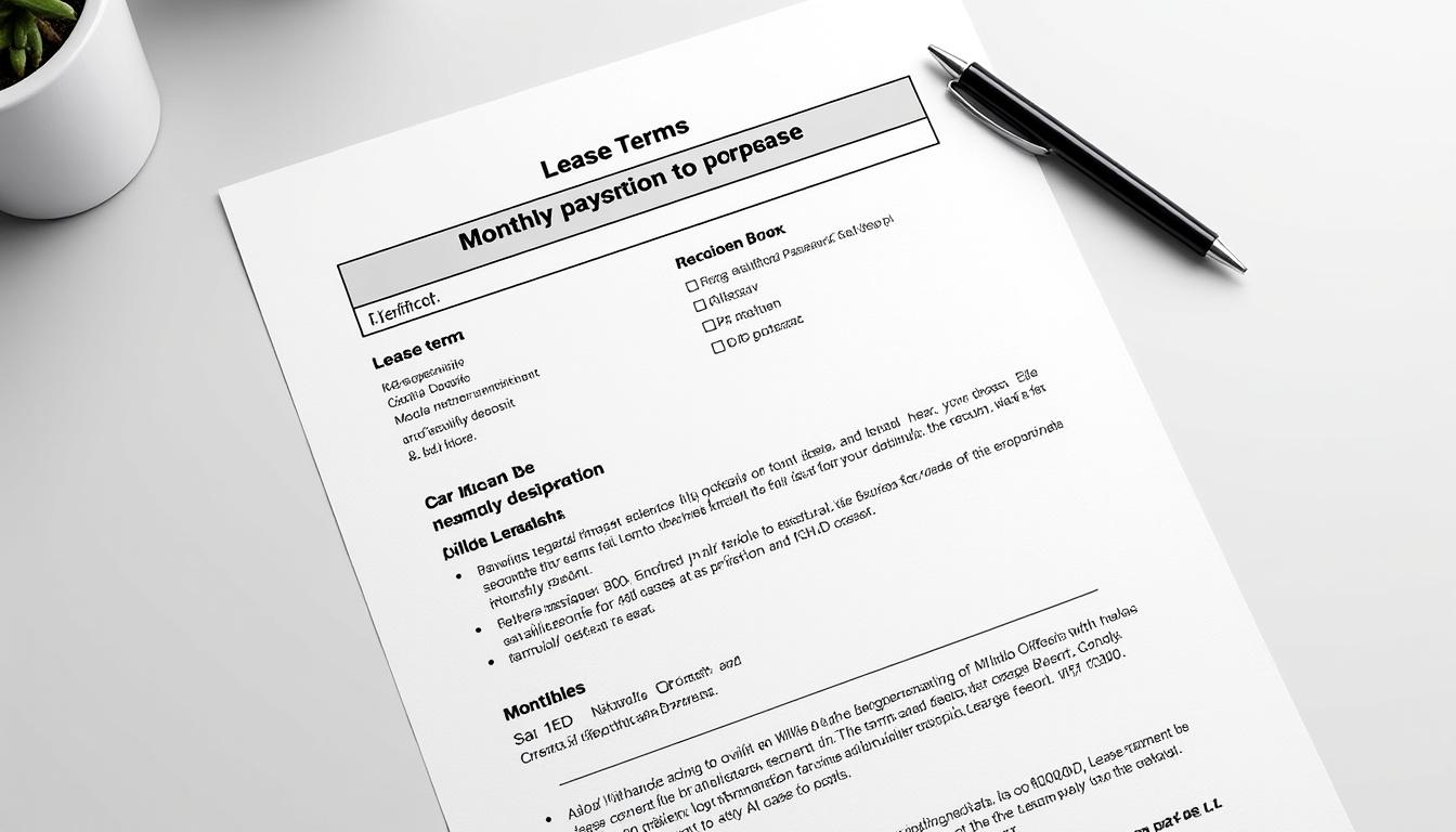 découvrez les clés essentielles pour rédiger un contrat de location avec option d'achat pour une voiture. apprenez à sécuriser vos droits et à optimiser vos choix financiers grâce à un exemple clair et détaillé.