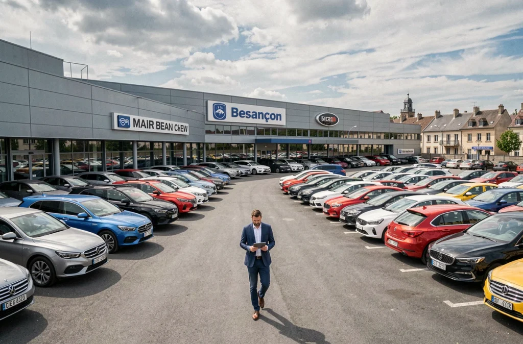 Parc multimarque AutoSphère à Besançon avec large inventaire de véhicules d'occasion du groupe Emil Frey