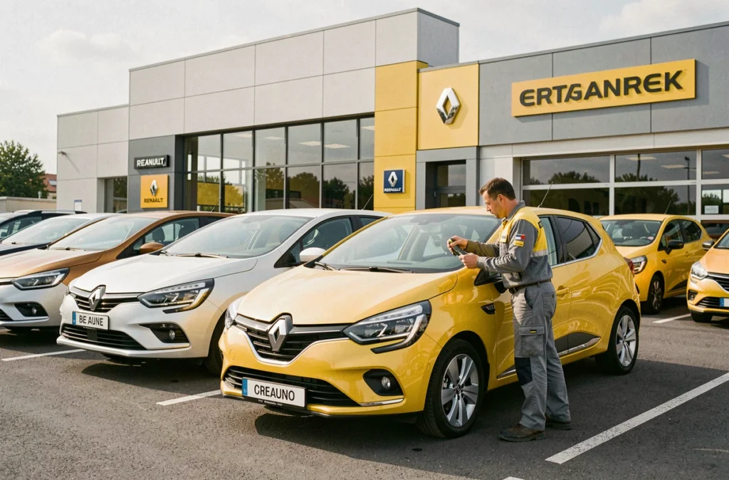 Parc de voitures d'occasion labellisées Renault à Beaune avec inspection technique en cours